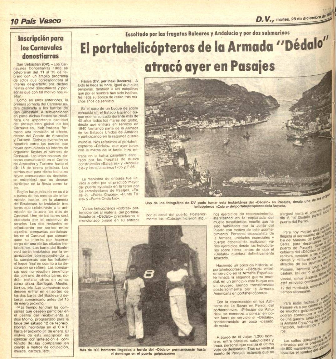 Inocentada que apareció el 28 de diciembre de 1982.