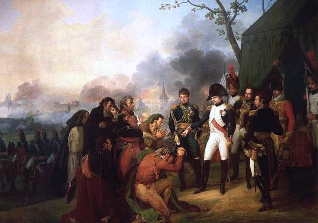 Napoleón acepta la segunda rendición de Madrid, diciembre de 1808. Por Vernet (1810)