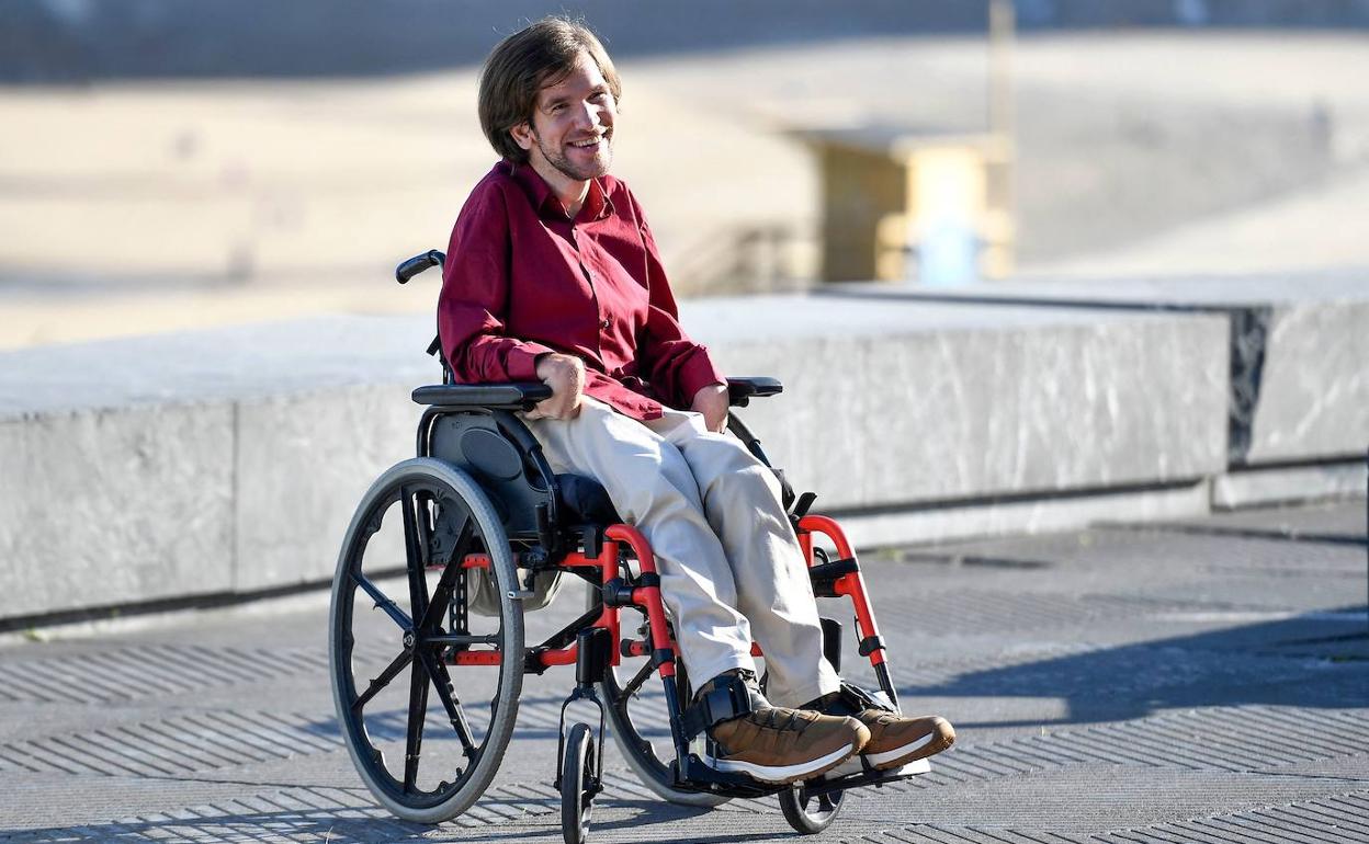 Telmo Irureta en Donostia, donde vive desde agosto, cuando dejó su Zumaia natal.