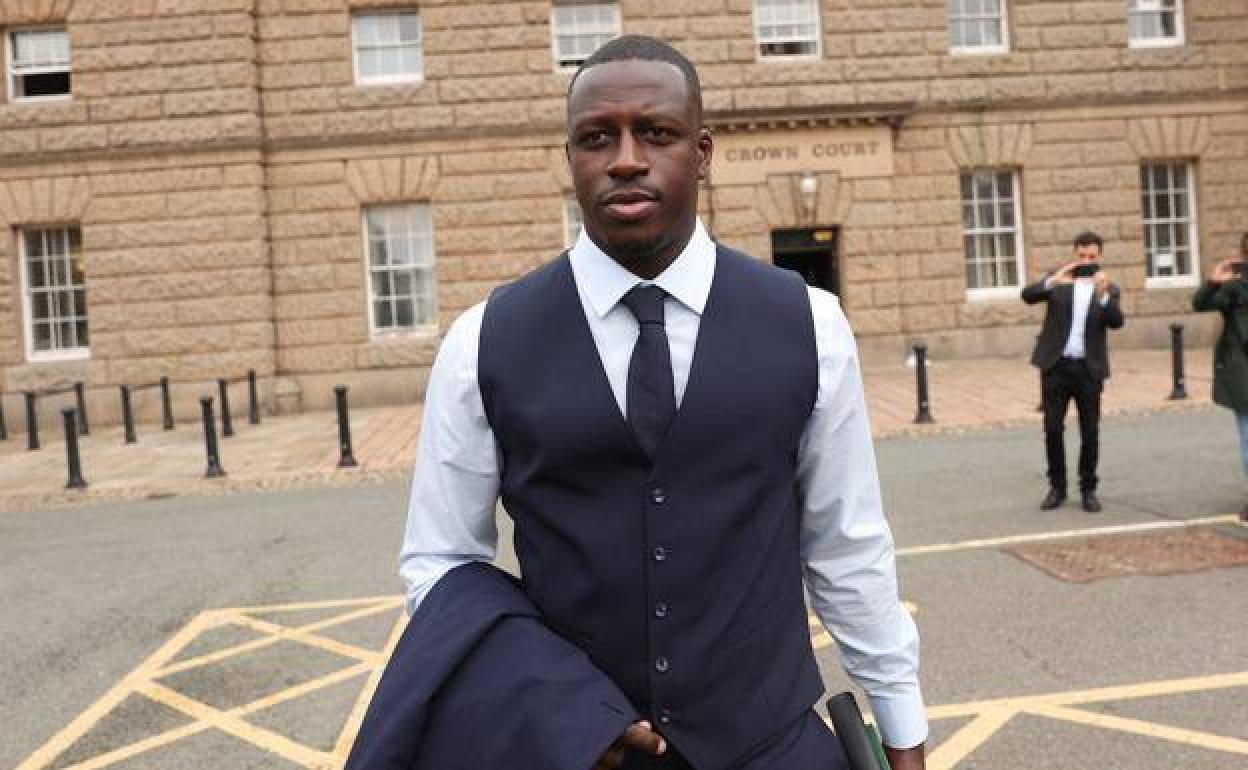 Benjamin Mendy a la salida del juicio en Chester (Inglaterra)