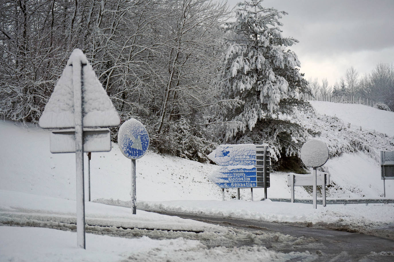 Fotos: Berastegi, bajo un manto de nieve