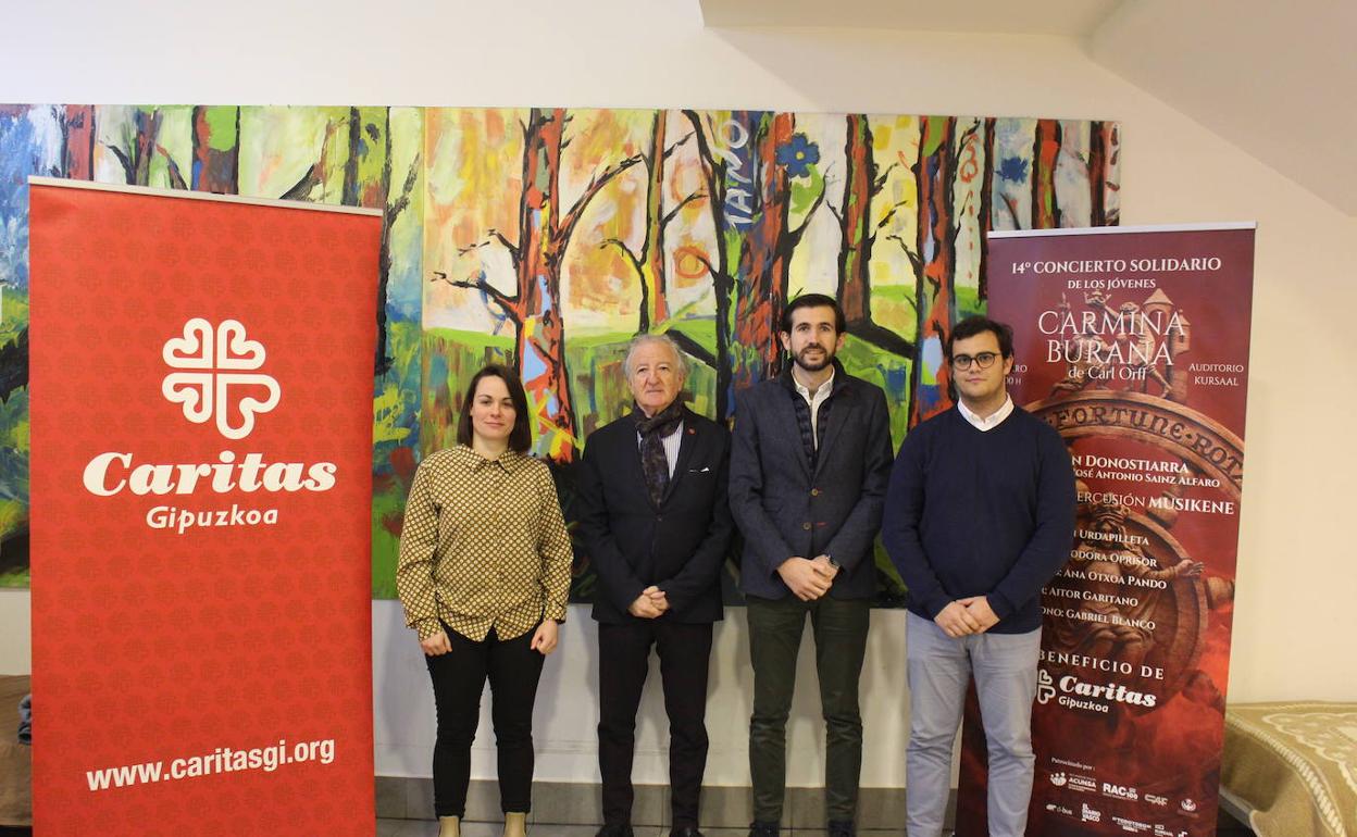 Ainara García, José Ramón Aramendi, Julio Herrero y Jesús Olmedilla, este miércoles en la presentación del concierto. 