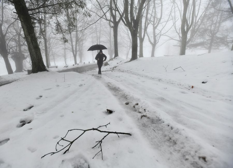 Fotos: El alto de Arrate, cubierto de nieve