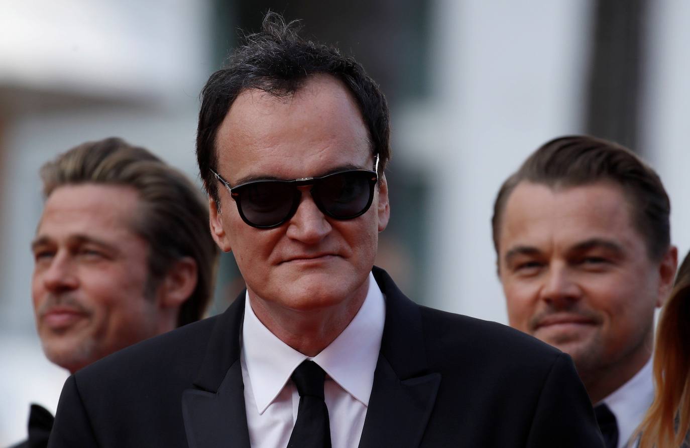 Tarantino, ante Brad Pitt y Leo DiCatrio en la presentacio´ en Cannes de 'Érase una vez en Hollywood'. 