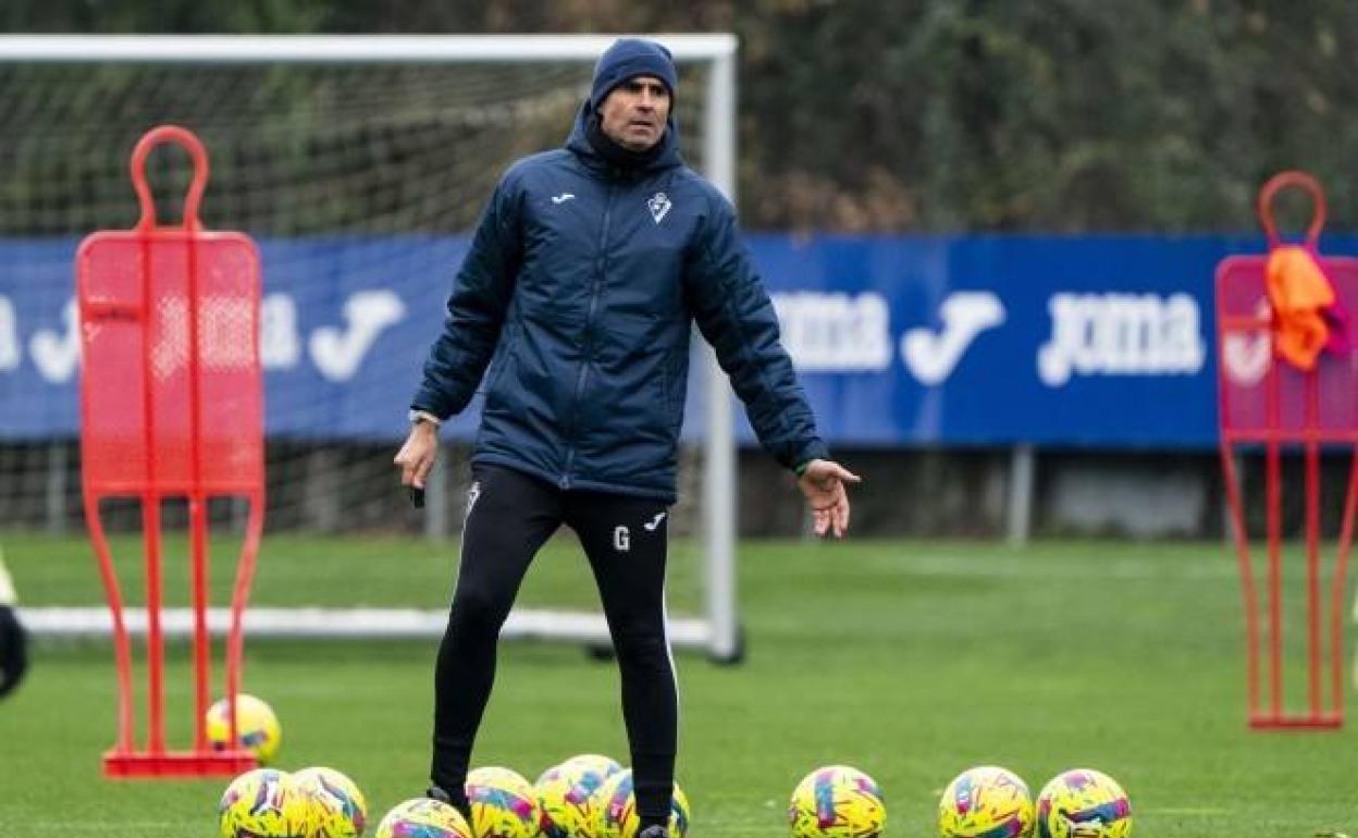 Garitano en un entrenamiento esta semana. 