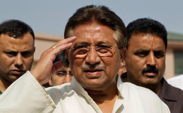 Musharraf photographed in Islamabad in 2019, in a political act