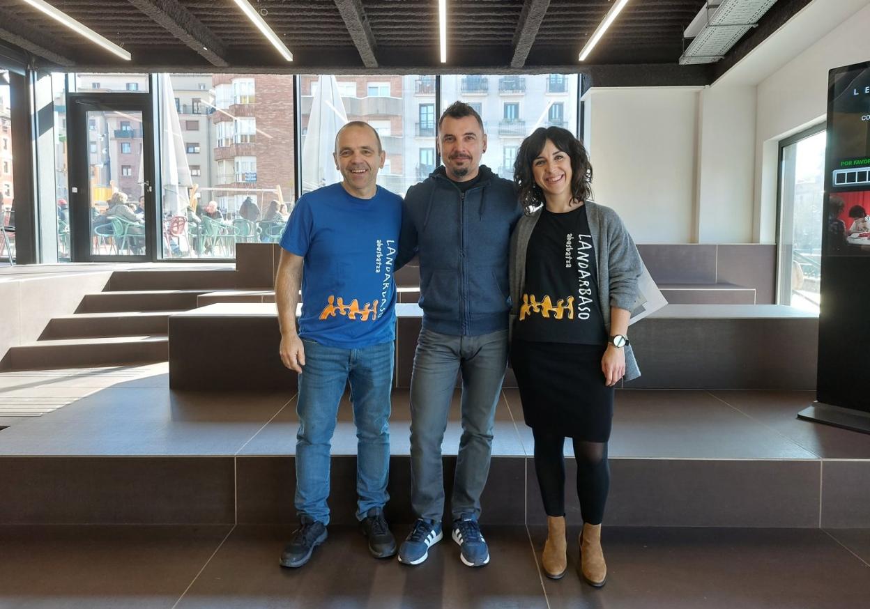 Tolaretxipi, Queralt y Dorronsoro, ayer en Lekuona Fabrika. 