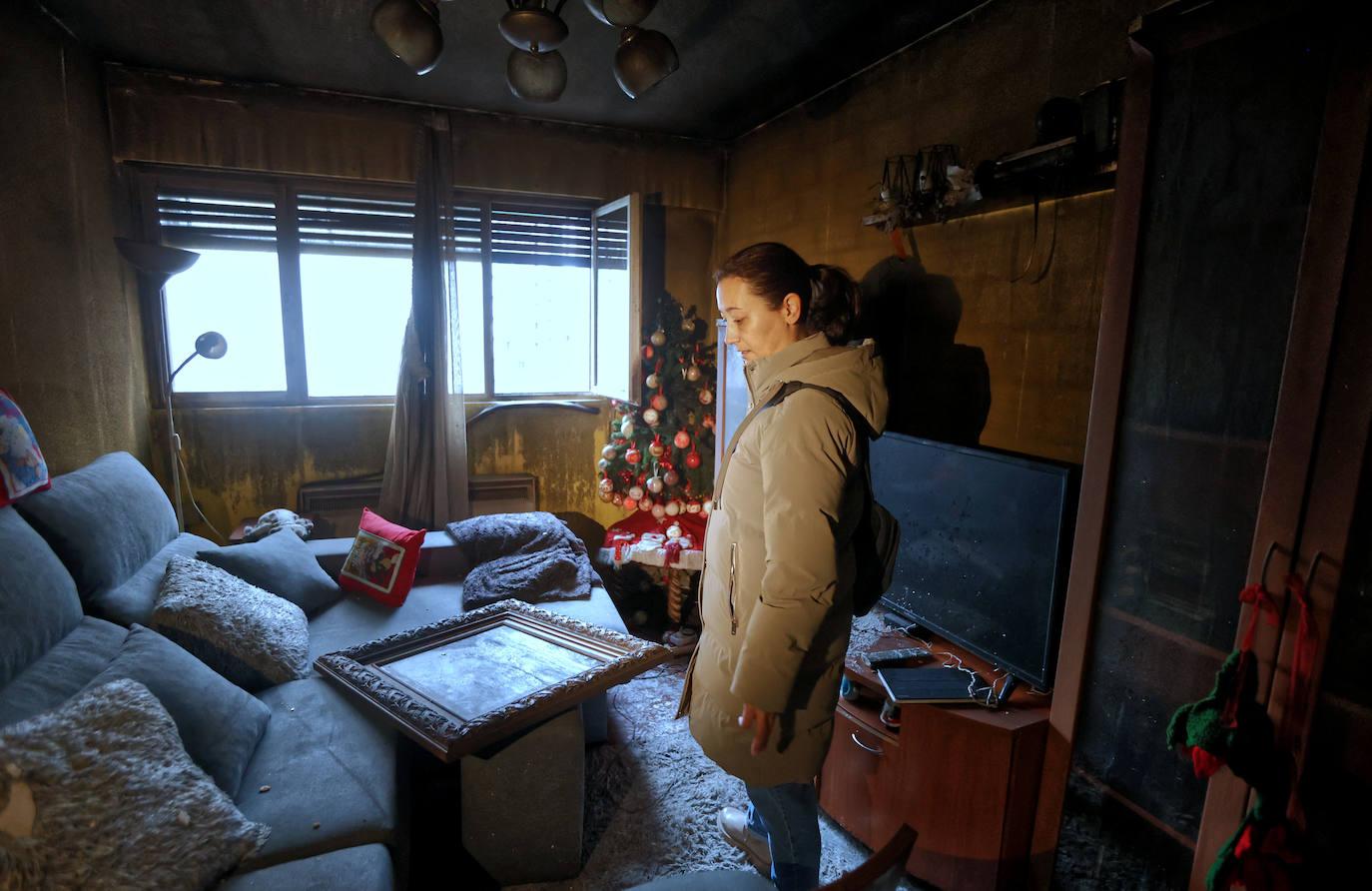 Fotos: La vivienda calcinada en Errenteria, desde dentro