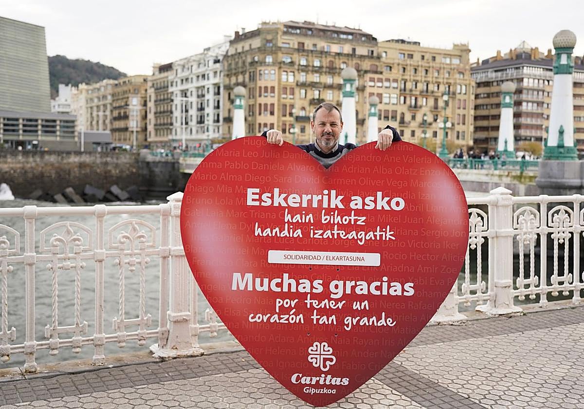 José Emilio Lafuente, secretario general de Cáritas Gipuzkoa, en Donostia.