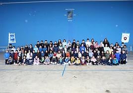 Los alumnos de la ikastola Herri Ametsa que participarán en la tamborrada infantil 2024