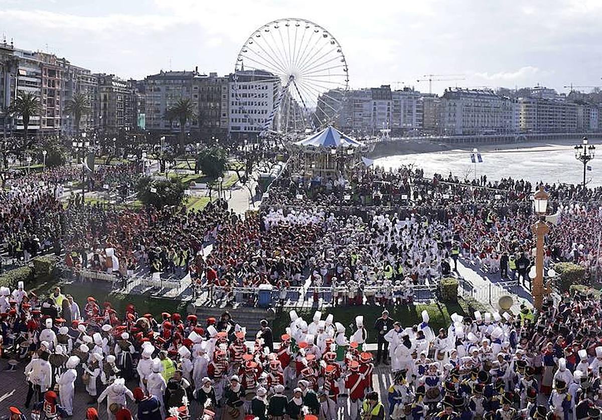Inicio de la Tamborrada Infantil en Alderdi Eder el año pasado.