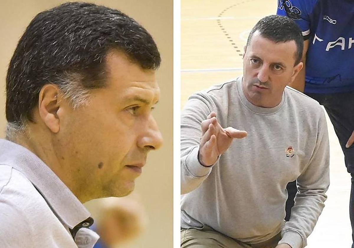 Alex Nogués y Goar Artetxe, entrenadores de Tolosa CF Eskubaloia y Redline Mekanika Take.