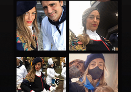 María Amores, mujer de Ion Aramendi, en la Tamborrada de San Sebastián en años anteriores.