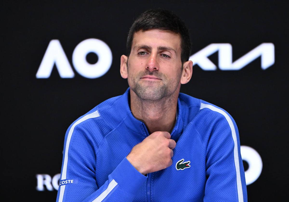 Novak Djokovic, tras su derrota en el Open de Australia.