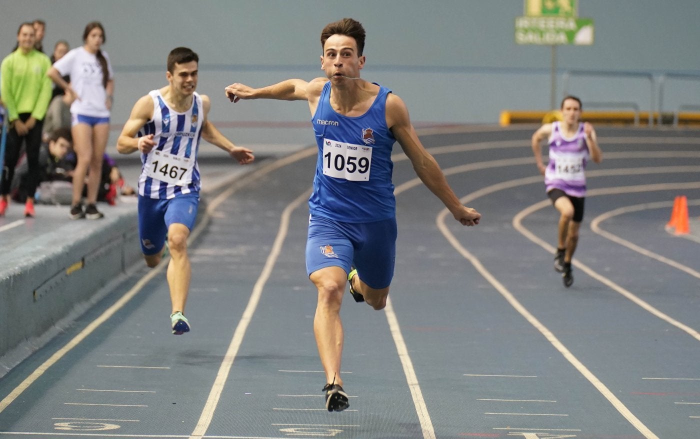 Calbano batió el récord de Euskadi de 200 metros en la final del Campeonato de Gipuzkoa.