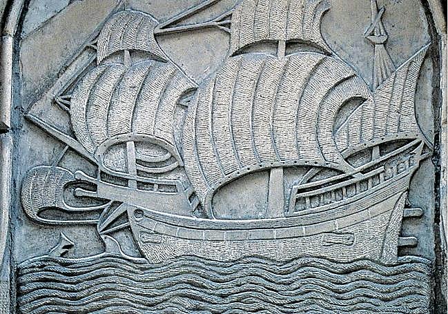 Nao artillada, representada en un dintel de Errenteria (siglo XVI).