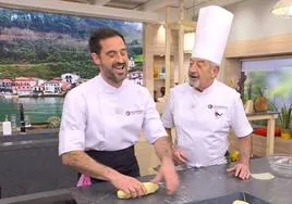 Joseba Arguiñano y Karlos Arguiñano, en Cocina Abierta.