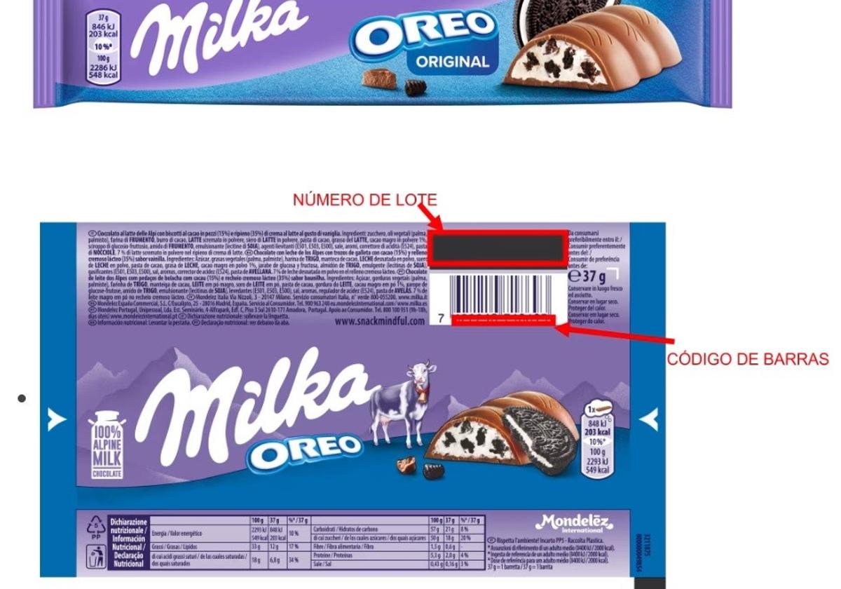 Alerta sanitaria por posible presencia de fragmentos de plástico en barritas de chocolate Milka