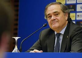 Jokin Aperribay, durante la rueda de prensa posterior a la junta de accionistas de diciembre de 2023.