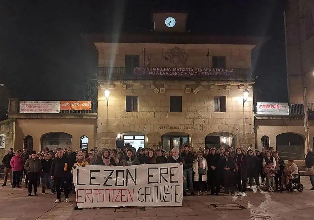 Concentración en Lezo el pasado 6 de febrero por otra agresión machista