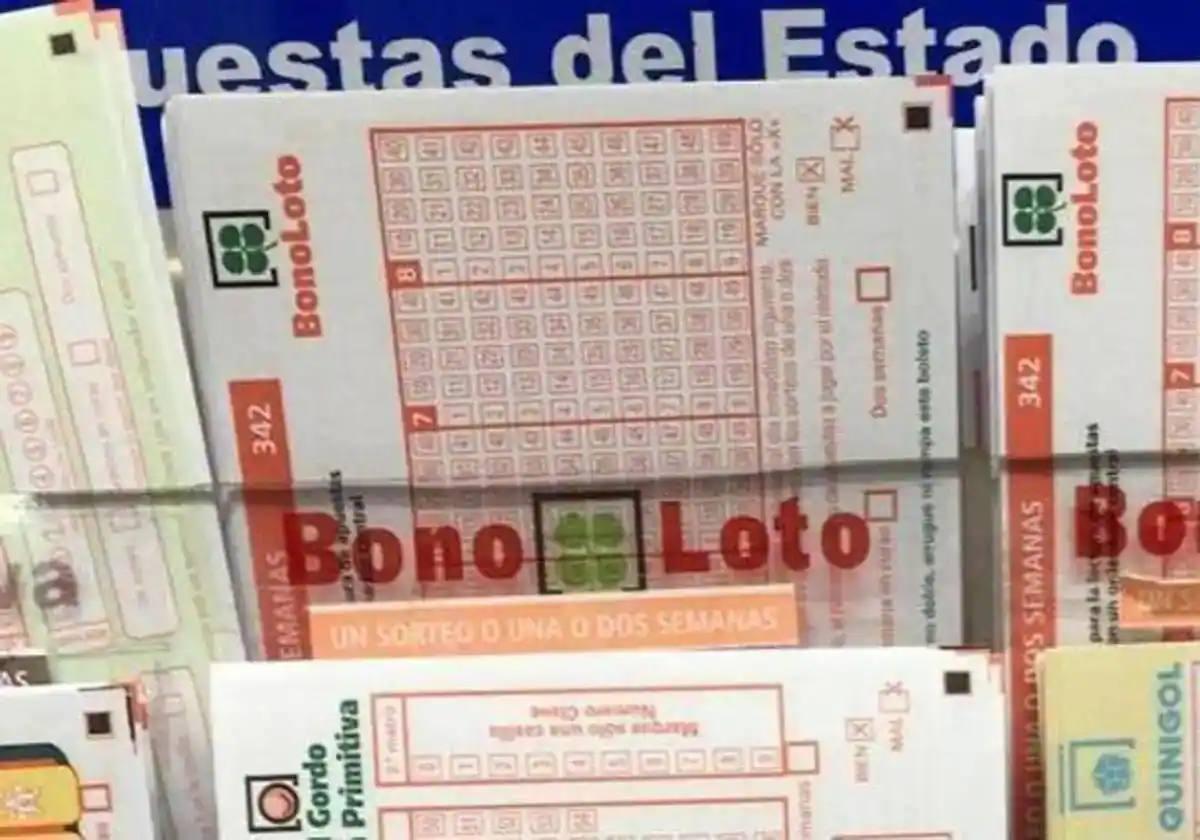 Un boleto del sorteo de la Bonoloto.