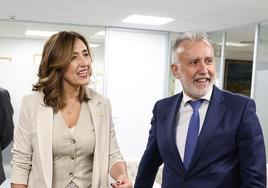 La consejera Garamendi y el ministro Torres, durante su encuentro el pasado mes de diciembre en Madrid.