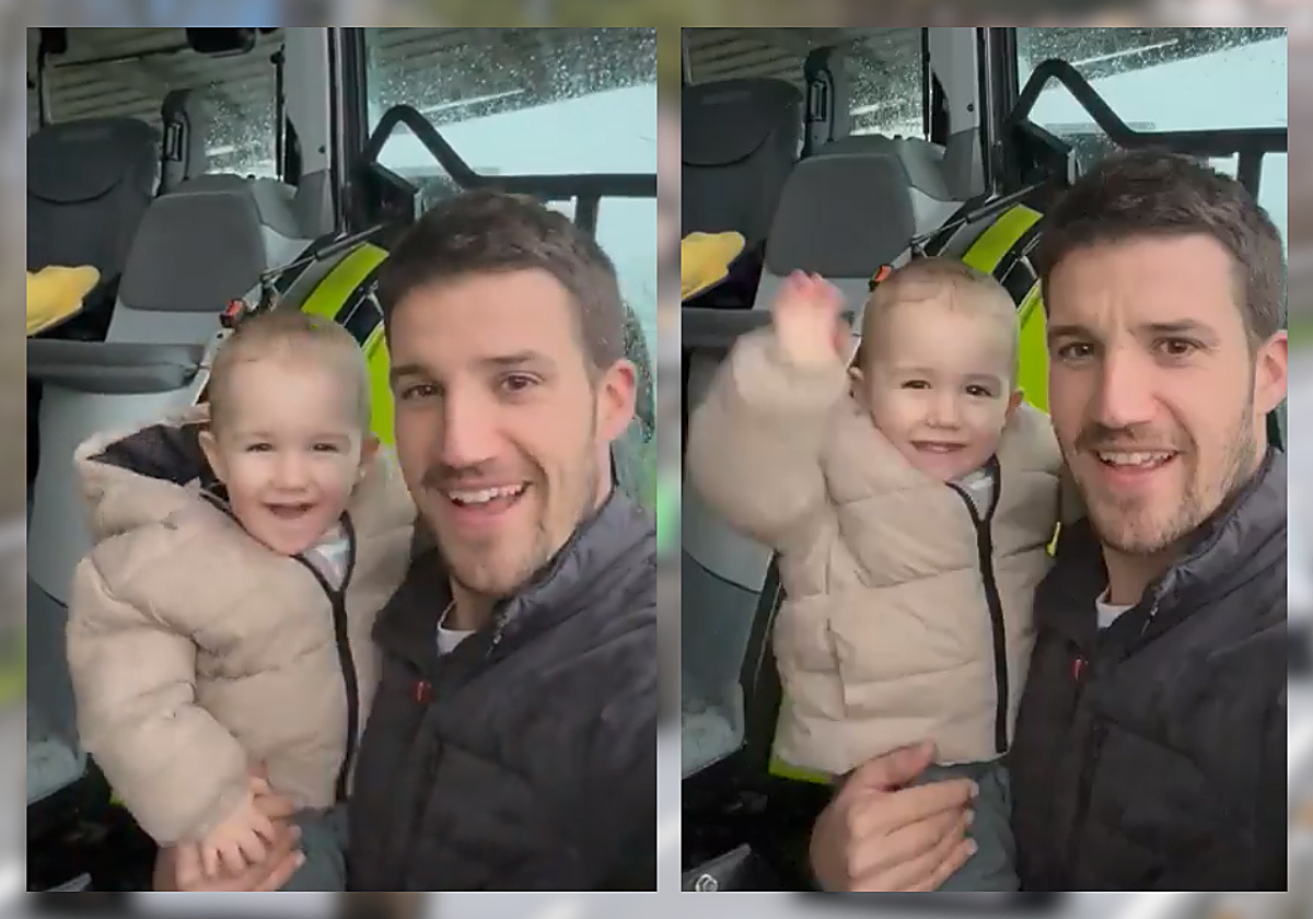 Ion Areitio en el vídeo con su hijo Ibet.