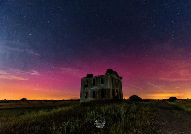 Aurora boreal en Extremadura.