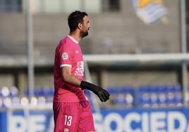 Toño Ramírez este domingo defendiendo la portería del Náxara en Zubieta.