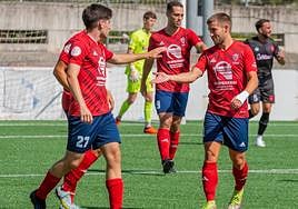 Los jugadores rojillos celebran un gol anotado durante este curso. El sábado pasado lo hicieron en dos ocasiones, tras ganar 0-2.