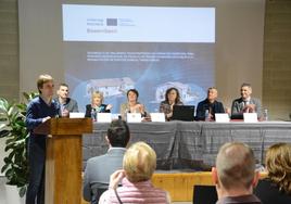 Fermín Marticorena ayer en la presentación del proyecto, en Urdazubi.