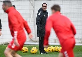 Etxeberria, en un entrenamiento en Atxabalpe.