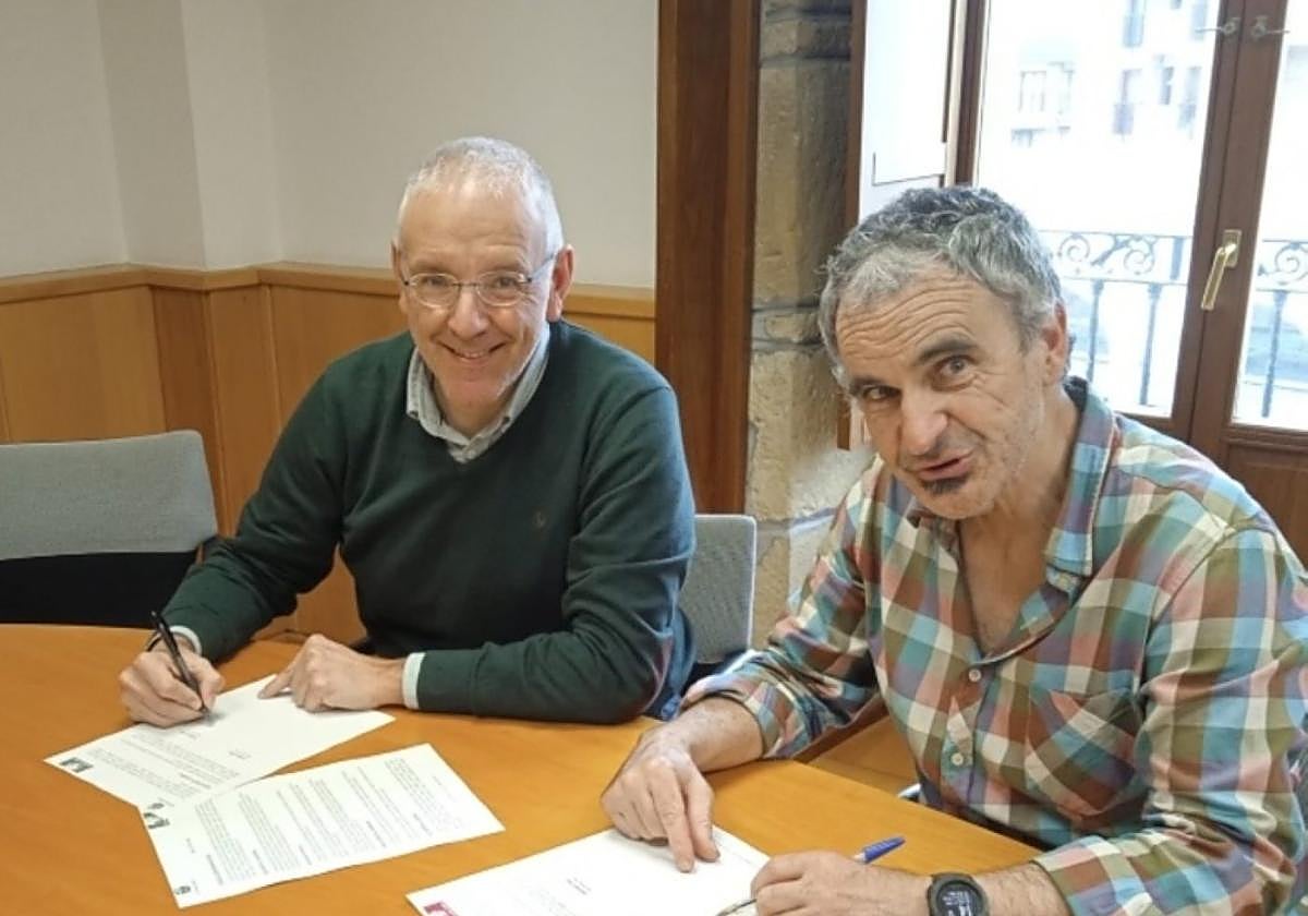 Iñaki Ostolaza eta Mikel Arregi alkateak.