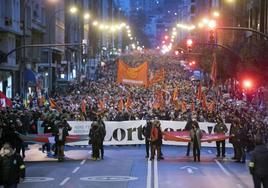 Una manifestación por la independencia en Bilbao.