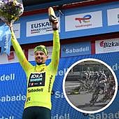 Vídeo de la brutal caída de Primoz Roglic que ha puesto en riesgo su liderato