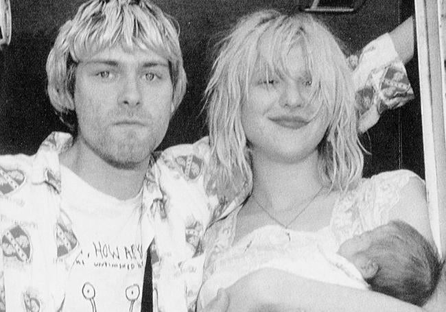 Con Courtney Love y la hija de ambos, Frances.