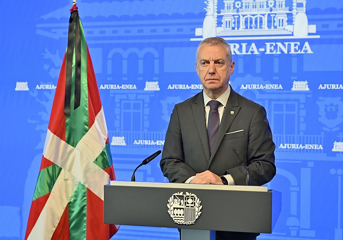 La comparecencia del lehendakari ante los medios.