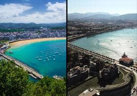 Vista de San Sebastián y de Getxo, las mejores localidades vascas para residir.