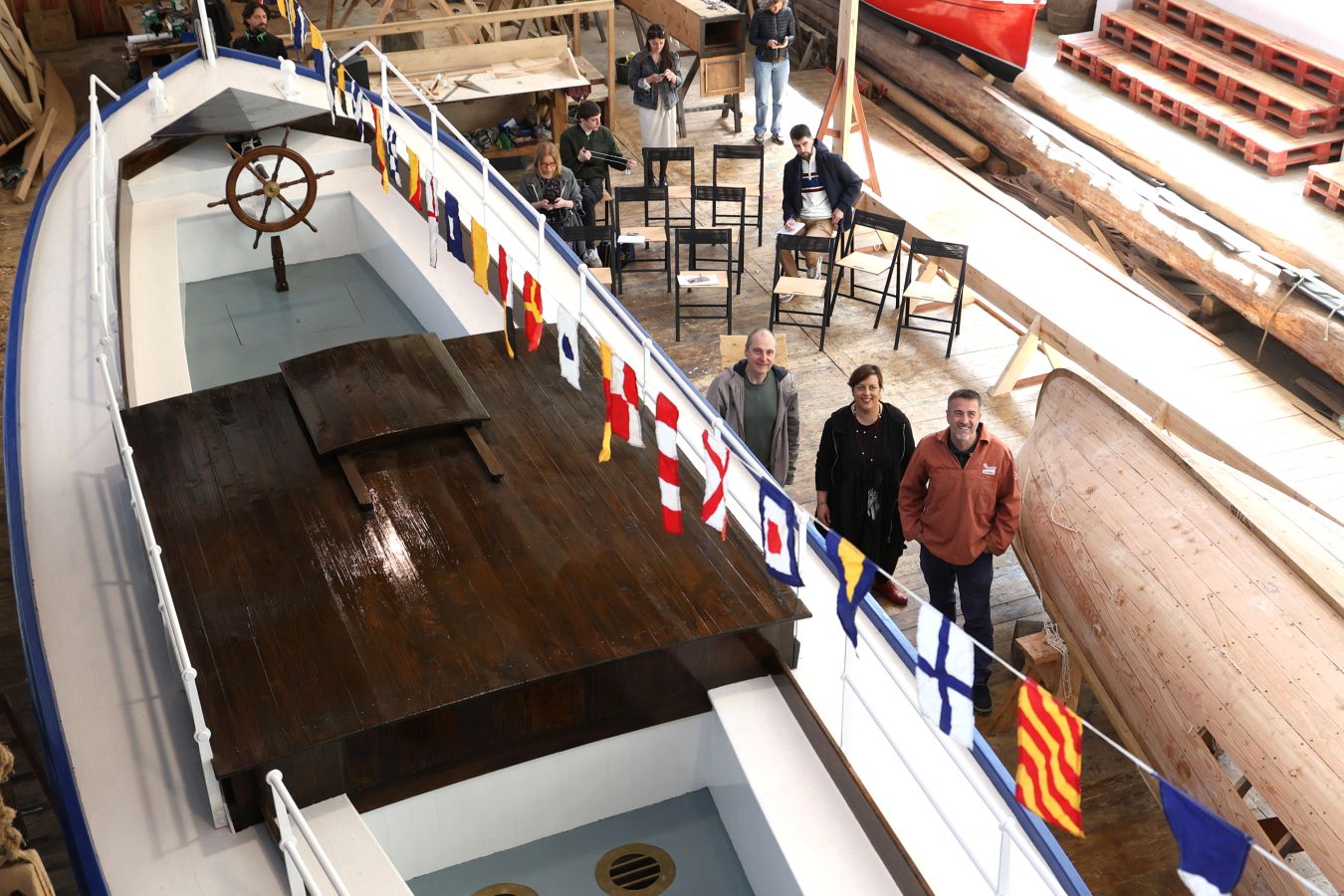 Así ha quedado restaurada la embarcación de salvamento marítimo de 1925