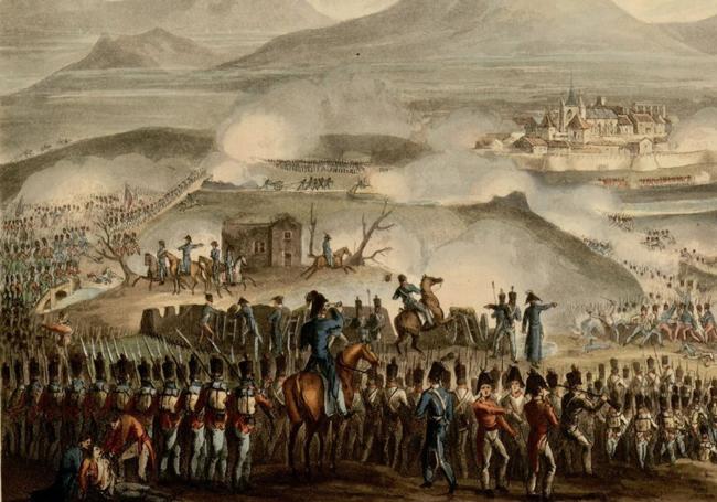 La Batalla de Toulouse. Aguatinta para la obra que el editor James Jenkins dedica en 1815 a las victorias británicas y aliadas.