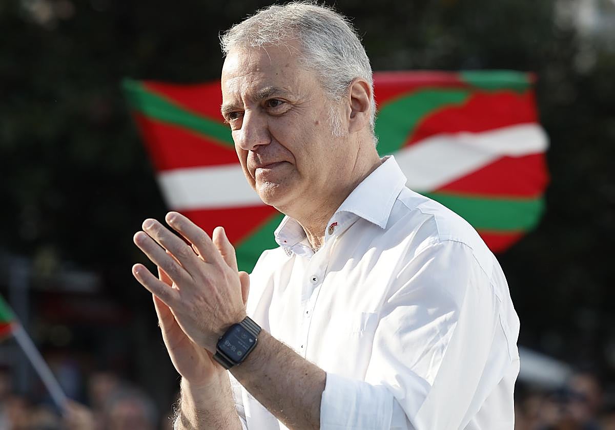 El lehendakari Iñigo Urkullu el pasado sábado en un acto en Getxo.