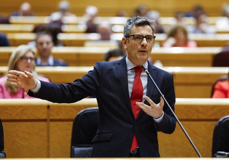 Félix Bolaños, en su intervención este martes en el Senado.