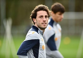 Odriozola, durante un entrenamiento en Zubieta.