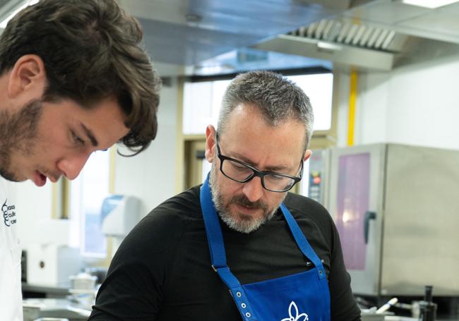 Pedro Sánchez, del Bagá, en las cocinas del BCC.