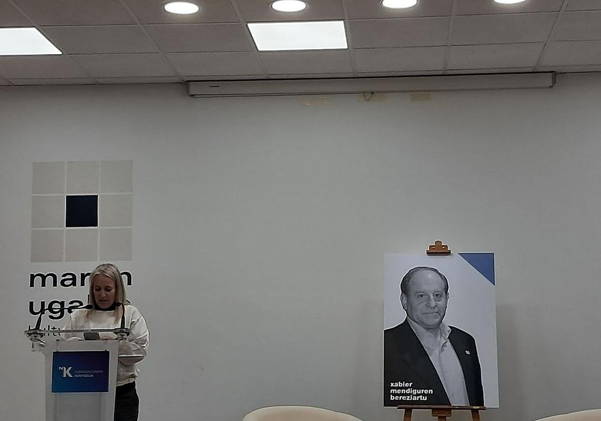 Oiana Mendiguren, gaur egindako ekitaldian.