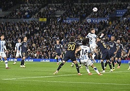 Once de la Real Sociedad ante el Real Madrid.