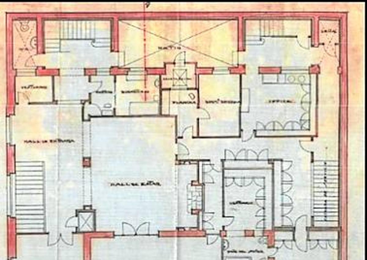 Imagen secundaria 1 - Planta del edificio y alzado del proyecto original de 1929.