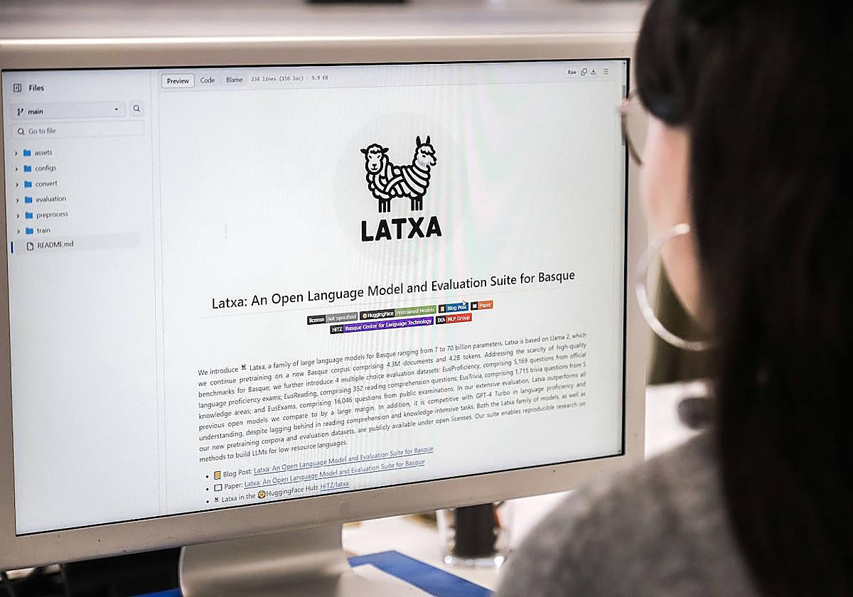 Imagen de la web del modelo Latxa elaborado por Hitz zentroa.