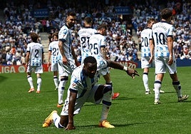 Becker celebra su gol ante Las Palmas.