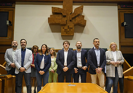Los parlamentarios del PSE-EE, este martes en el Parlamento Vasco
